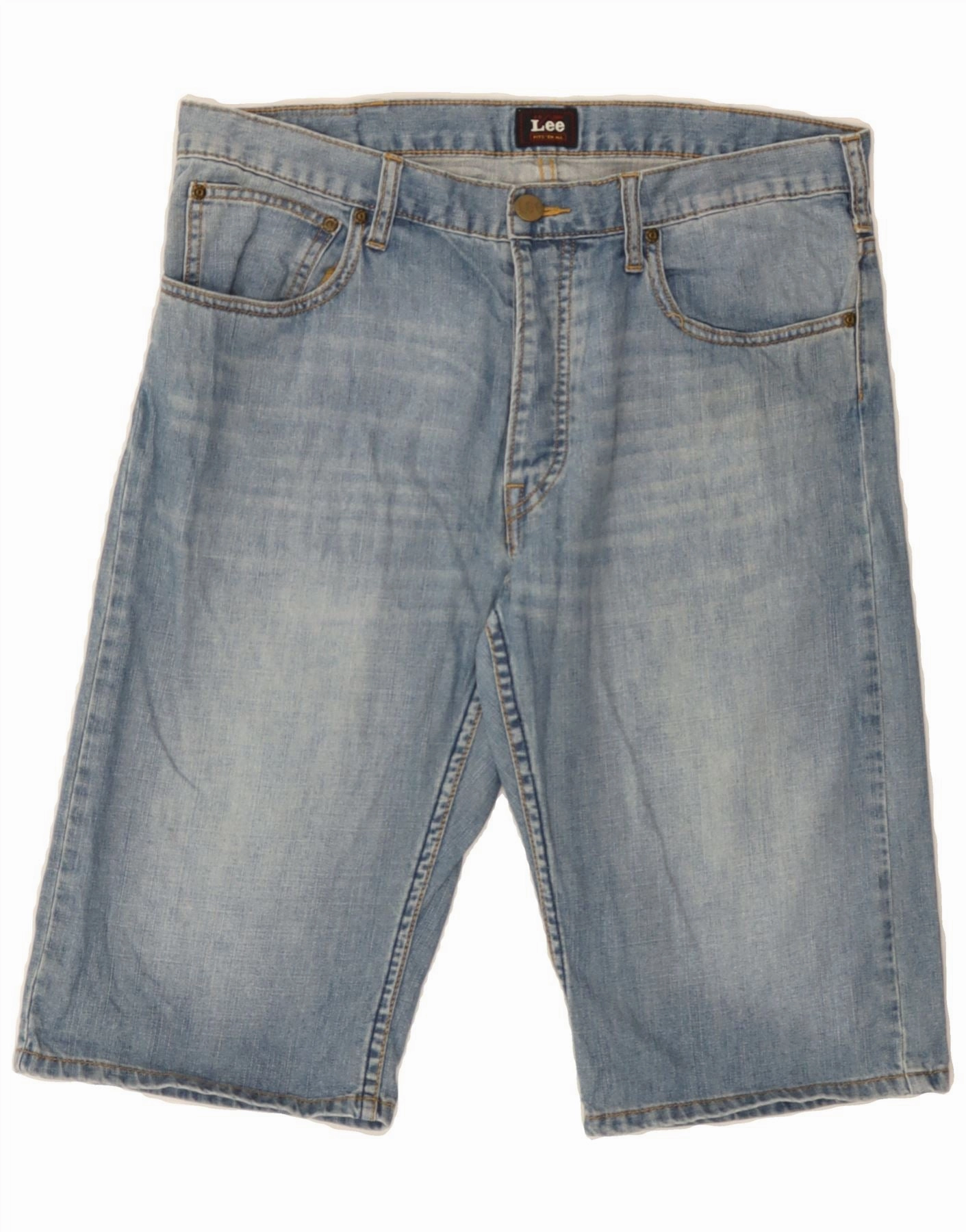 Breezy Motion Comfortable clothing LEE Mens Rider Denim Shorts W32 Medium Blue Cotton