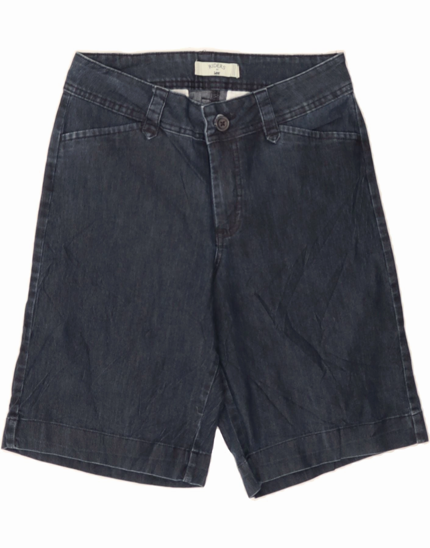 Airflow Fit LEE Mens Riders High Waist Denim Bermuda Shorts US 6 Medium W30  Navy Blue