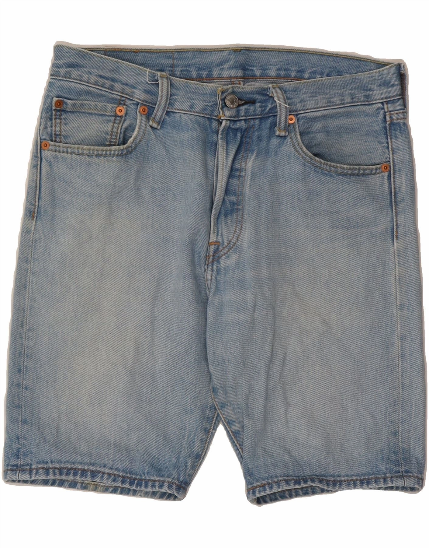 Warm Day Relaxed Comfort LEVI'S Mens 501 Denim Shorts W30 Medium Blue Cotton