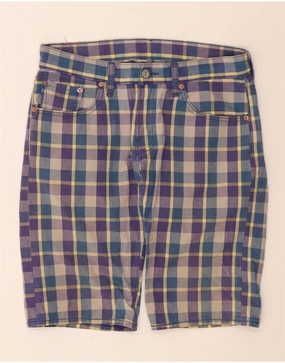 Summer Vibes Flexible Stitching LEVI'S Mens 504 Regular Fit Casual Shorts W30 Medium  Blue Check Cotton