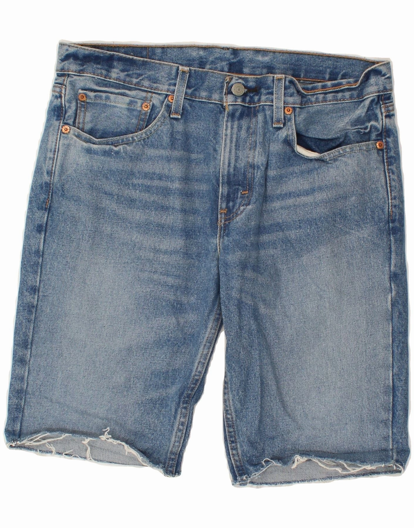 LEVI'S Mens 511 Denim Shorts W31 Medium Blue Cotton LaserCutEdging Sport Flex Wear