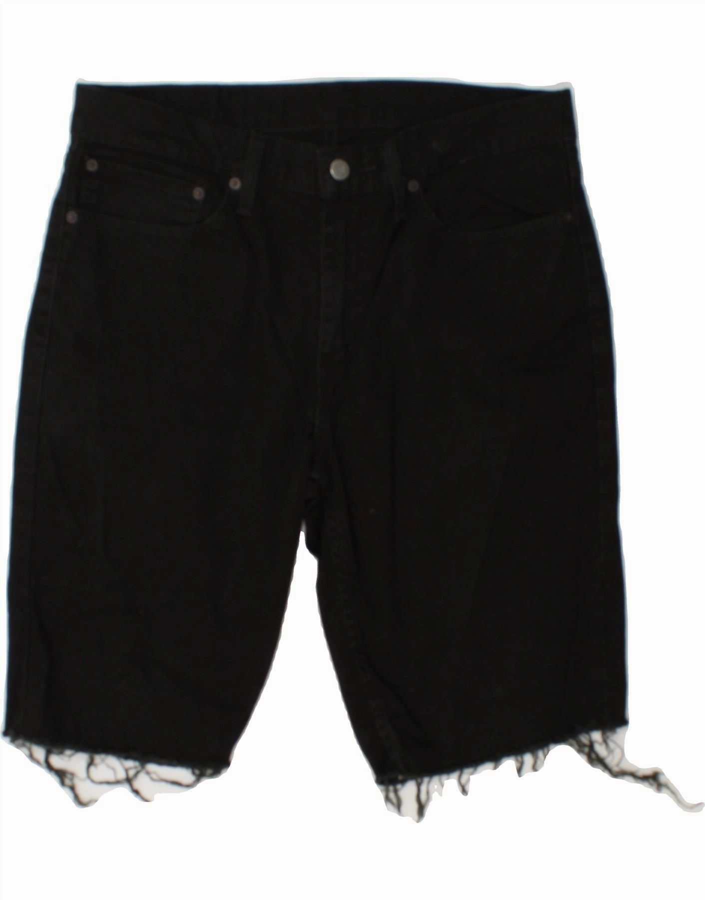 LEVI'S Mens 511 Denim Shorts W34 Large  Black Cotton Sport Ready Wear Quick Release Fasteners