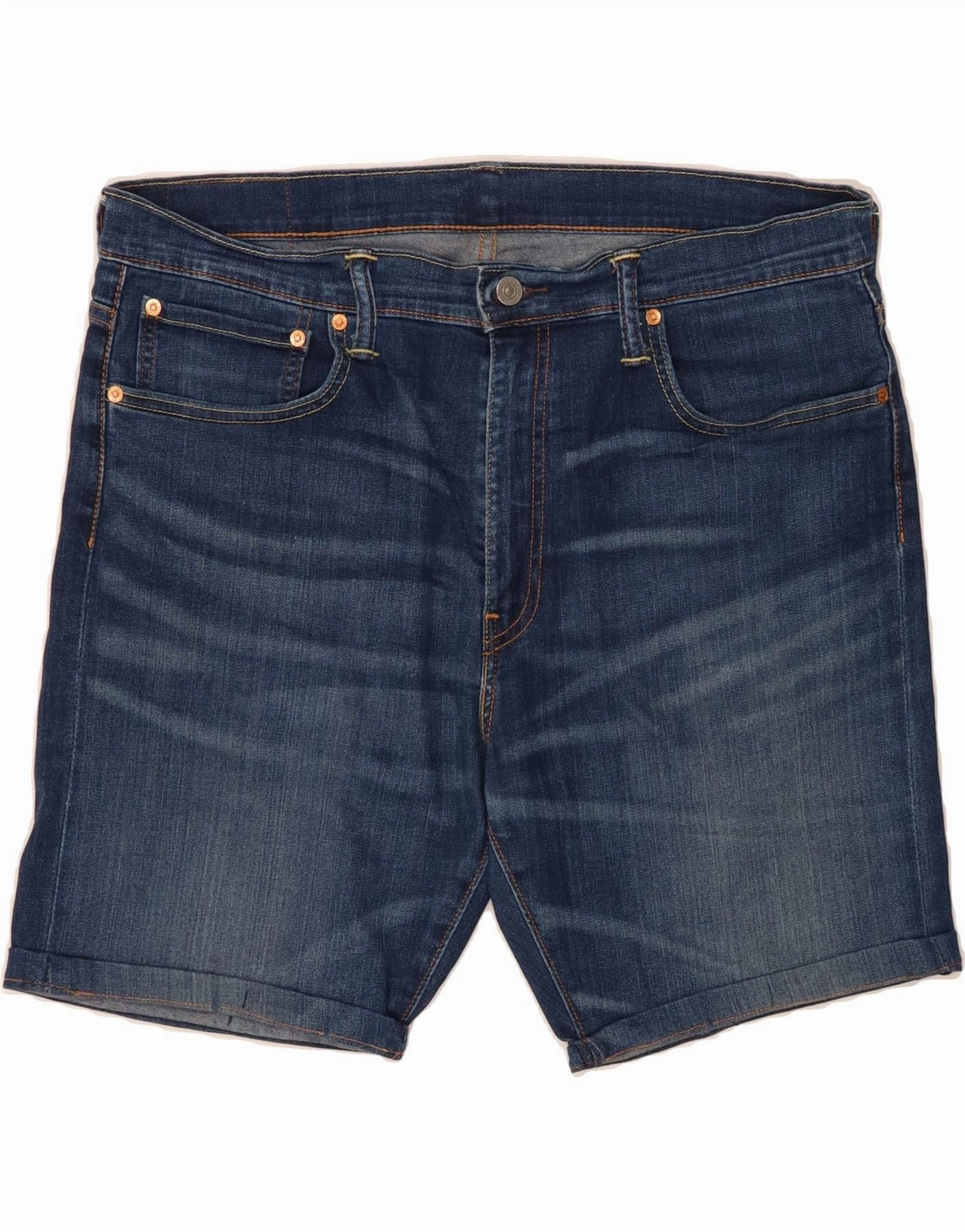 LEVI'S Mens 520 Denim Shorts W36 Large Blue Cotton camping clothing Active Movement