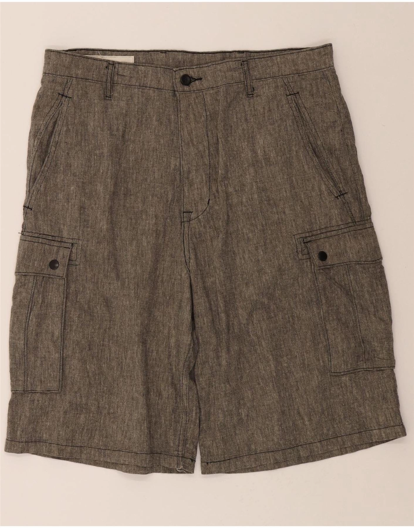 LEVI'S Mens Cargo Shorts W34 Large Grey Cotton Quick Change Friendly Four Way Stretch Fabric