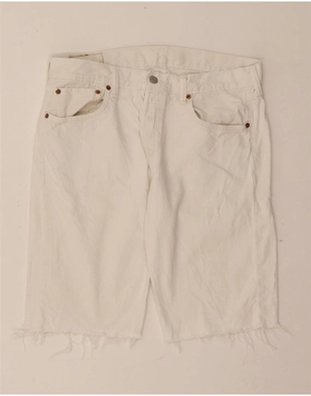 Cooling Effect LEVI'S Mens Denim Shorts W33 Medium White Cotton