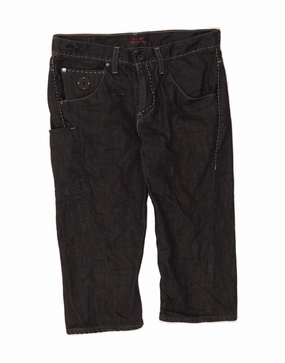 Side Pockets Abrasion Resistant Edges LEVI'S Mens Redwire Denim Bermuda Shorts W28 Small Black Cotton