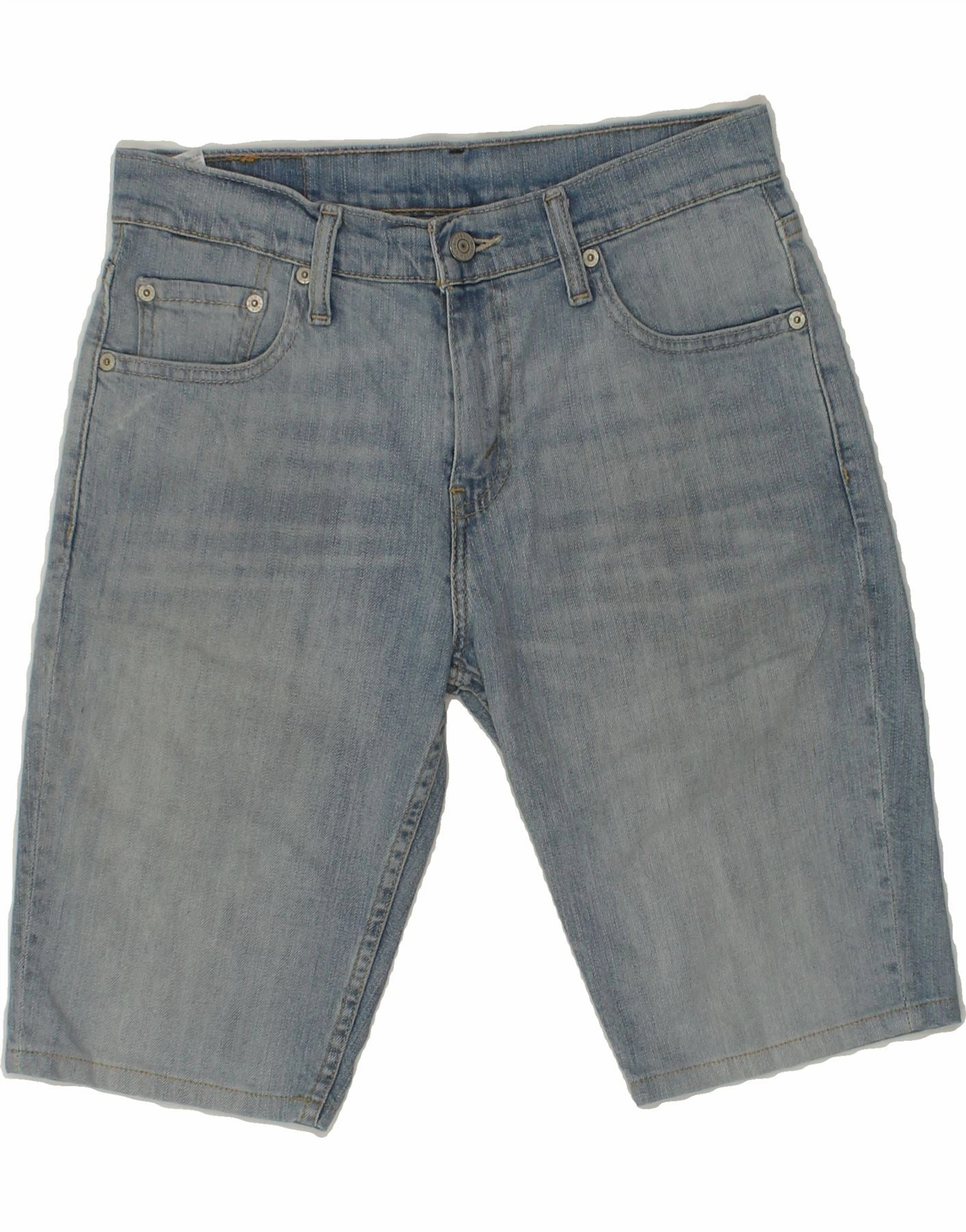 LEVI'S Mens Slim Denim Shorts W30 Medium Blue Cotton Crisp Look Daily Essential
