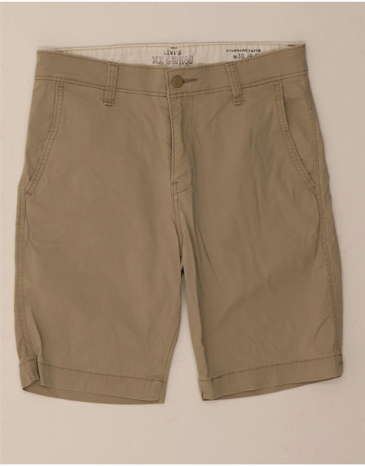 LEVI'S Mens Standard Tapered Chino Shorts W30 Medium Green Lightweight Fabric Quick Layering