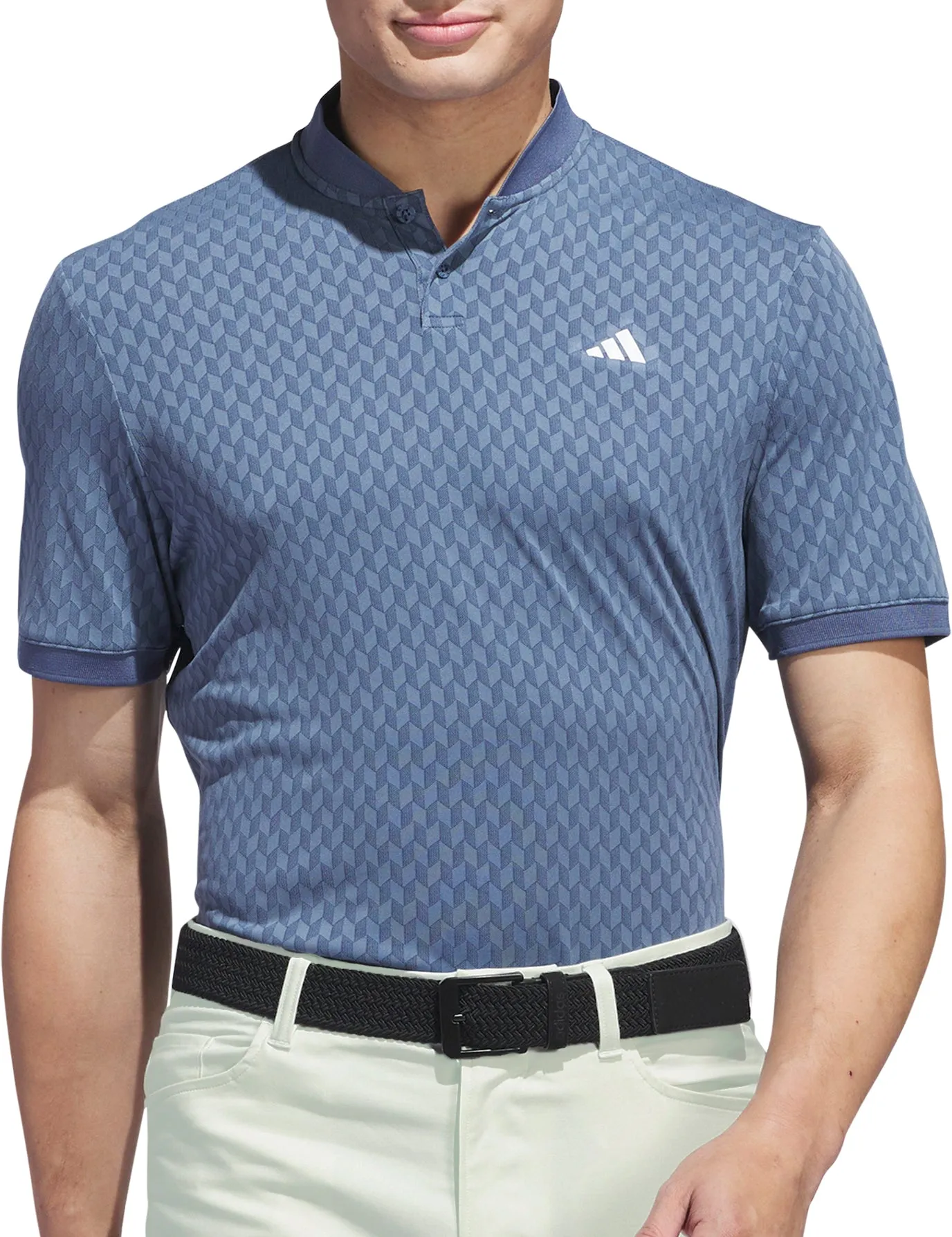 Slim Fit Design adidas Ultimate365 Tour HEAT.RDY Short Sleeve Mens Golf Polo Shirt - Blue
