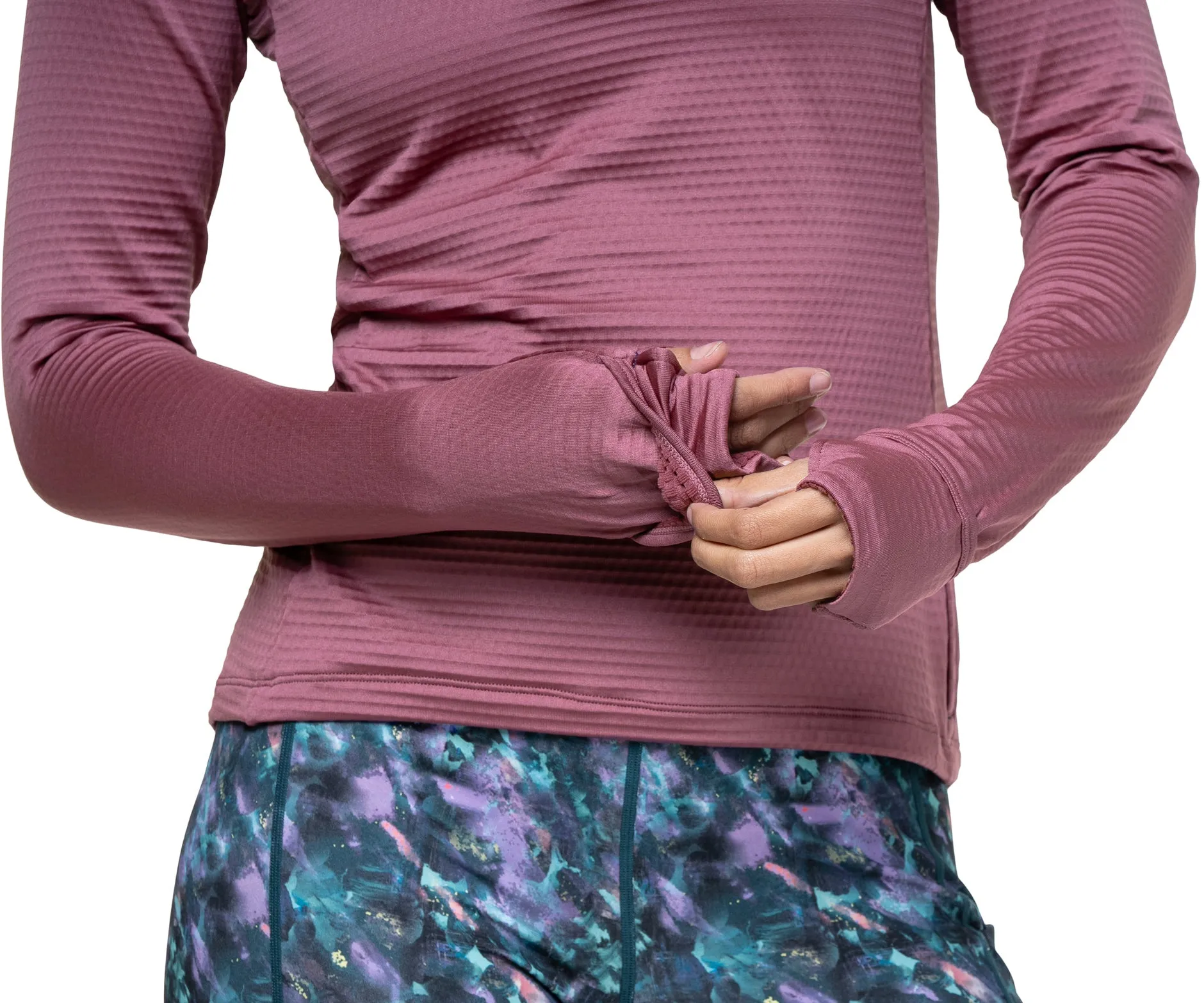 Ronhill Tech Winter Half Zip Long Sleeve Womens Running Top - Pink proper length