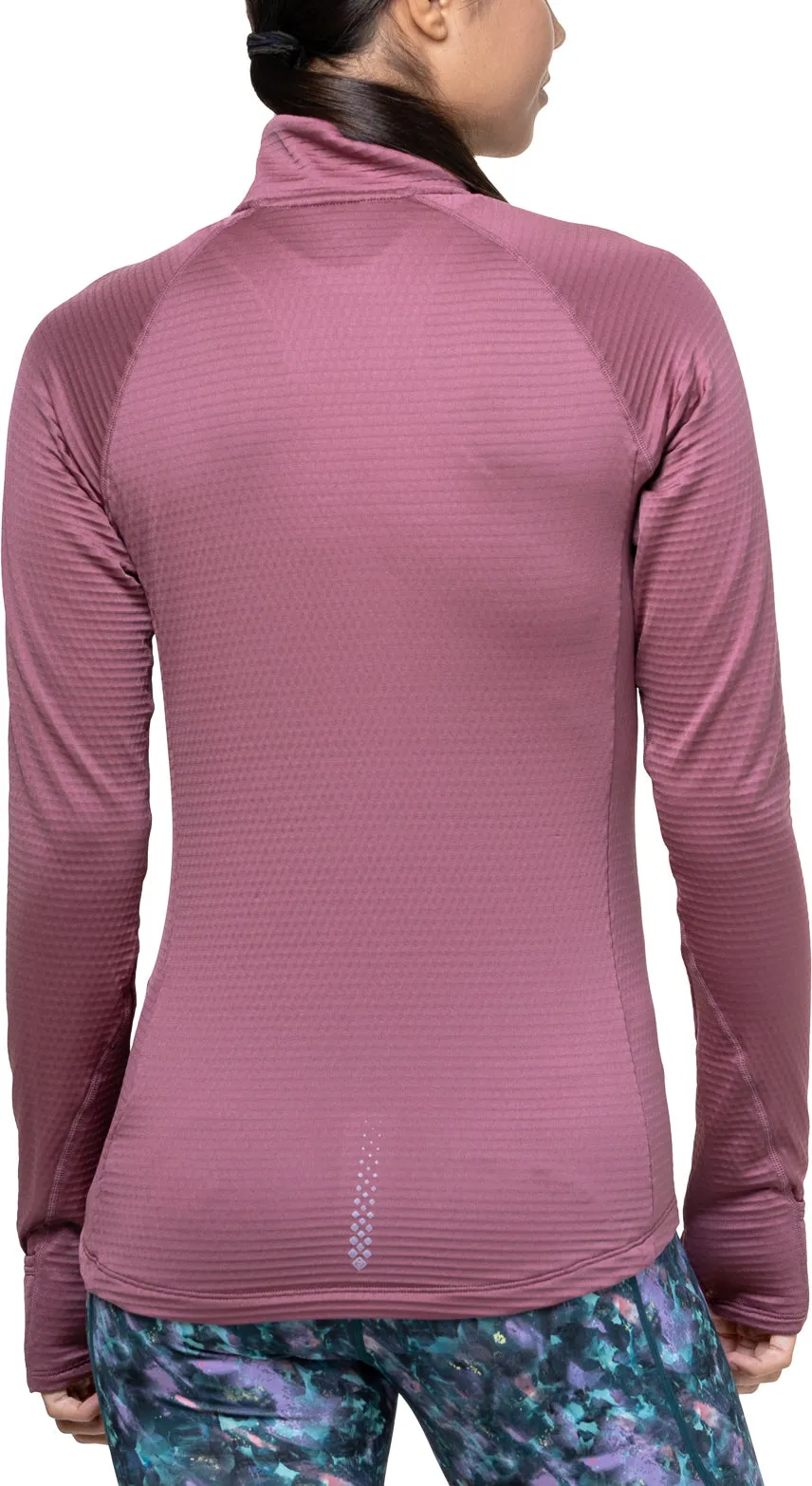 Ronhill Tech Winter Half Zip Long Sleeve Womens Running Top - Pink Weekend Style Trend Durable Knit Structure