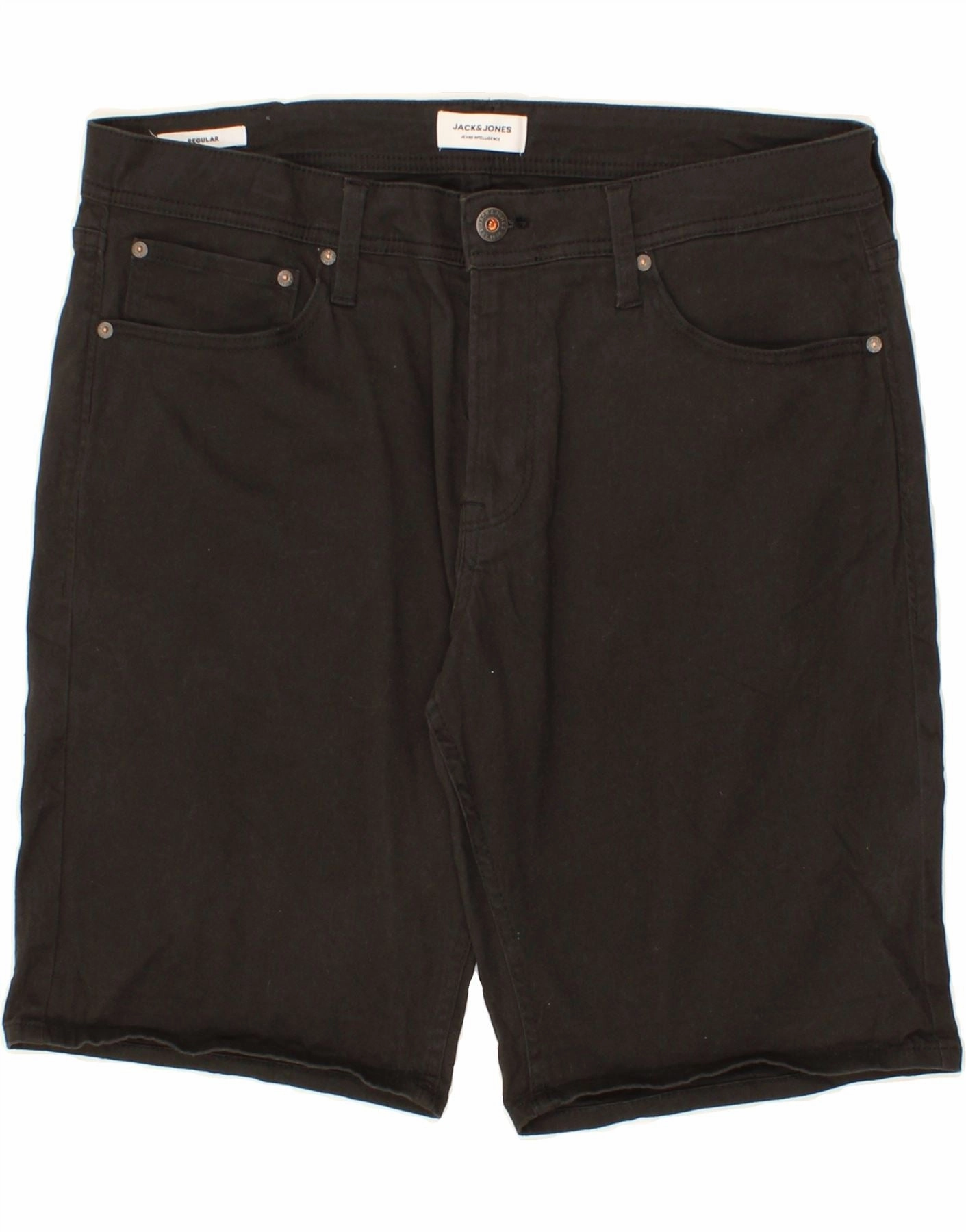 Active Days Smooth Texture JACK & JONES Mens Regular Casual Shorts XL W38  Black Cotton