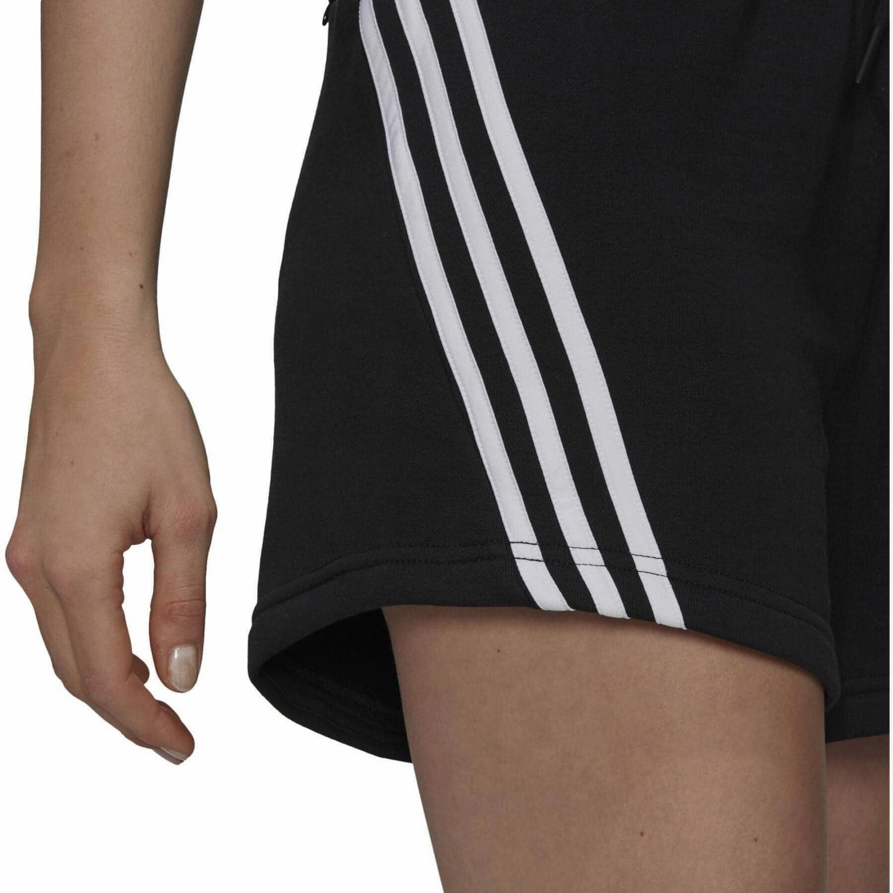 adidas Future Icon 3 Stripes Womens Training Shorts - Black MultiPocket Design