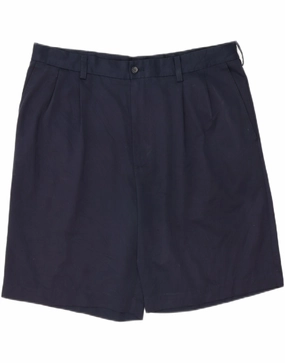 IZOD Mens Golf Pegged Chino Shorts W38 XL  Navy Blue Polyester Vegan Leather Odor Lock Technology