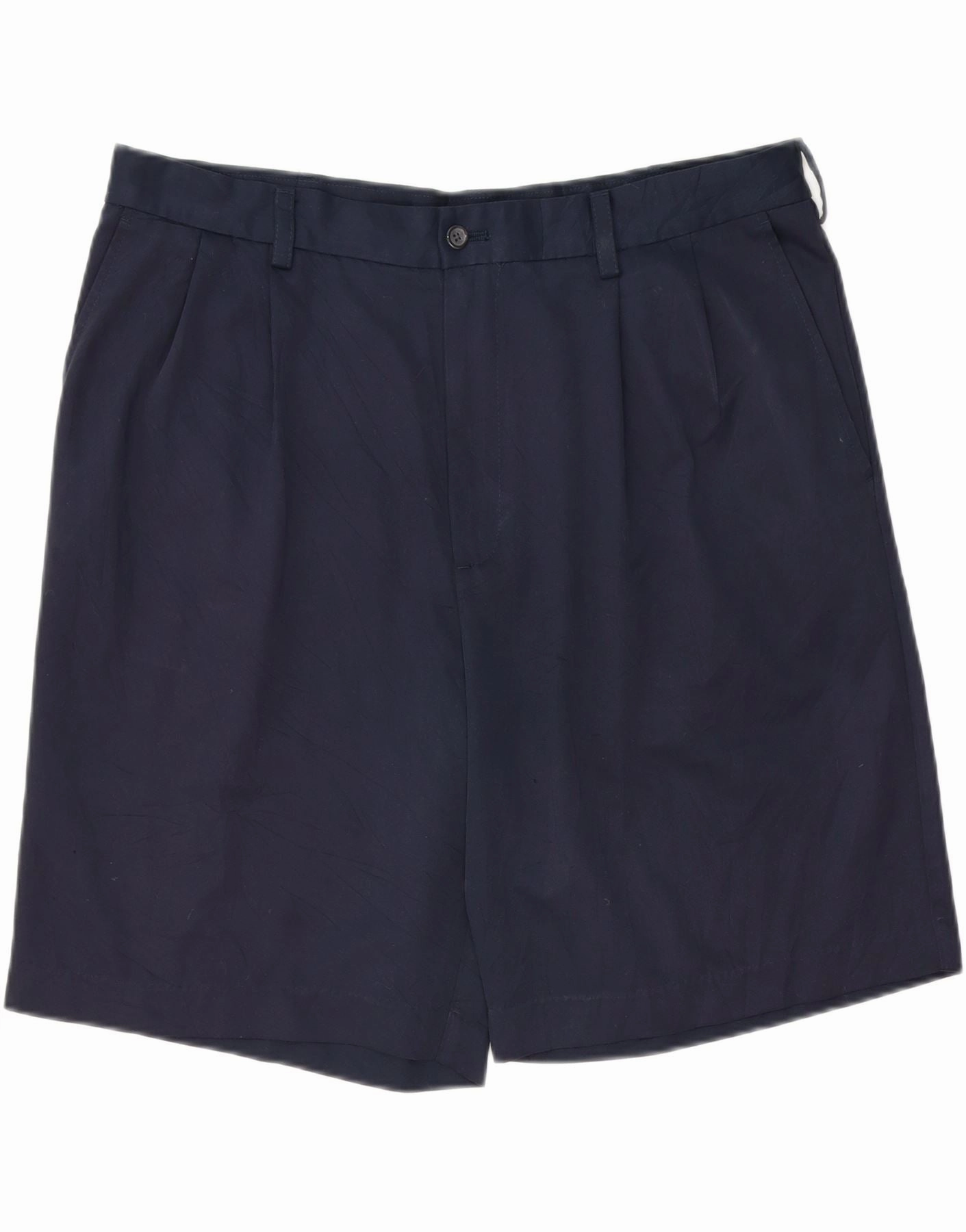 IZOD Mens Golf Pegged Chino Shorts W38 XL  Navy Blue Polyester Vegan Leather Odor Lock Technology