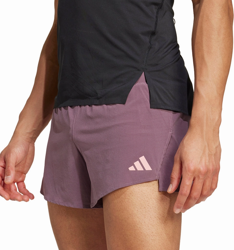 adidas Adizero Gel Mens Running Shorts - Purple Wrinkle Free Weave