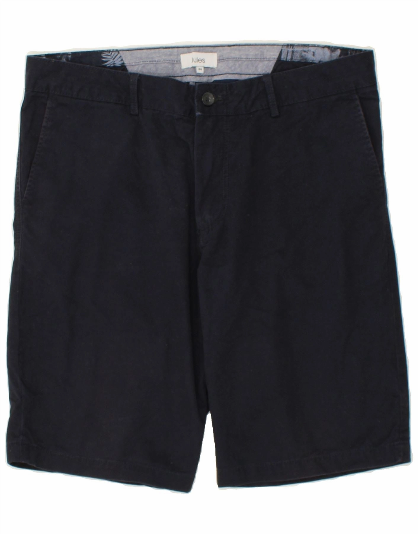 JULES Mens Chino Shorts W36 Large Navy Blue Cotton Fit Flexibility
