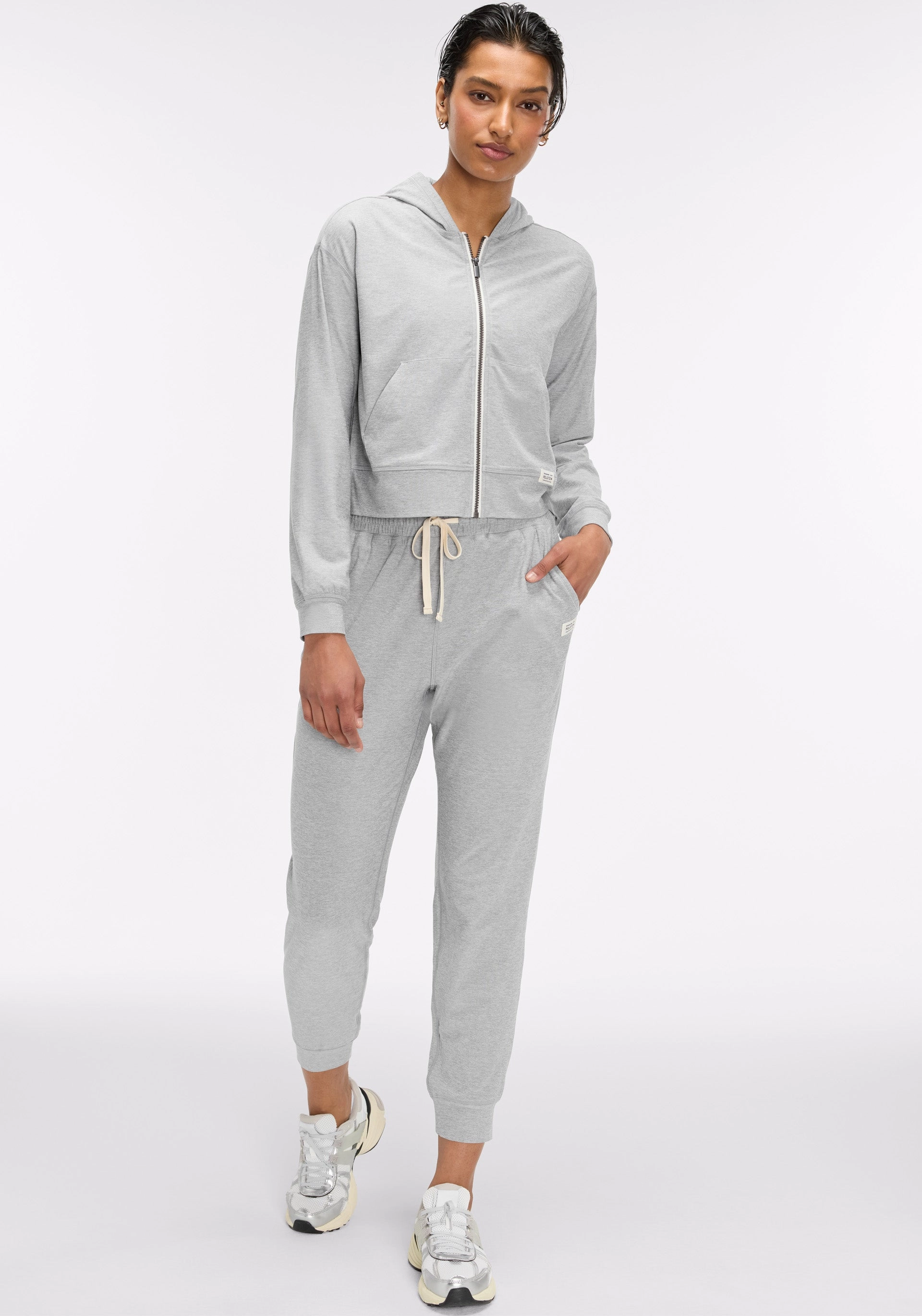 Light Heather Gray Dreamblend Set Contrast Trim simple design