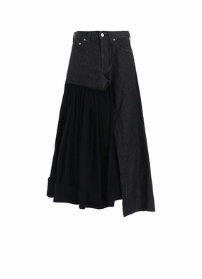 11.5OZ DENIM L CUT OFF COMBINATION SKIRT Day Comfort Tight Cut