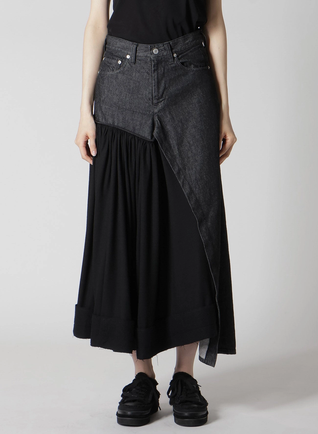 AntibacterialCoating Universal Fit System 11.5OZ DENIM L CUT OFF COMBINATION SKIRT