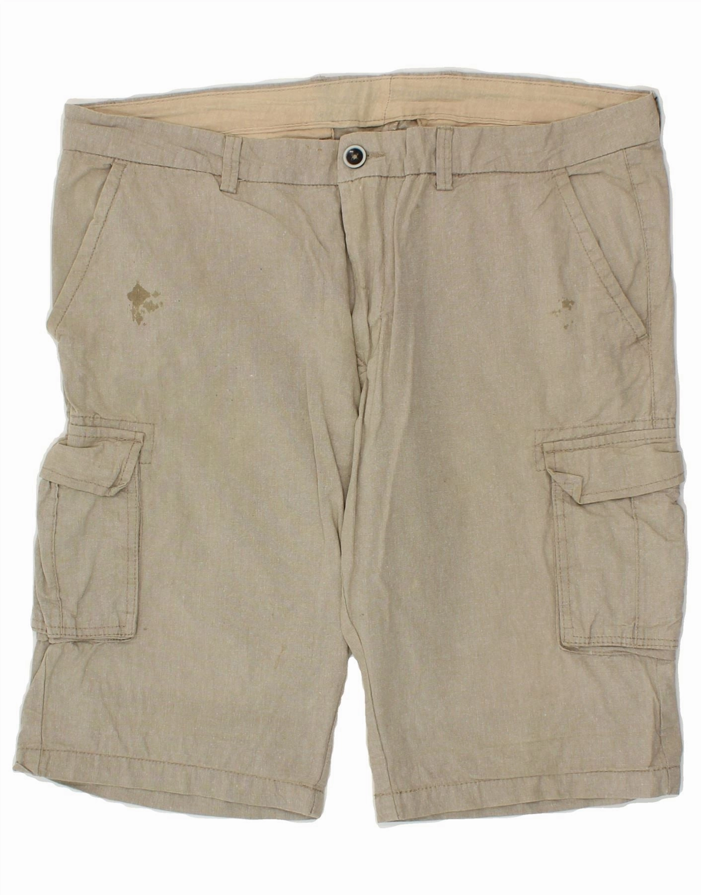 Wide Leg Silhouette Quick Comfort Fit VINTAGE Mens Cargo Shorts W38 XL Beige
