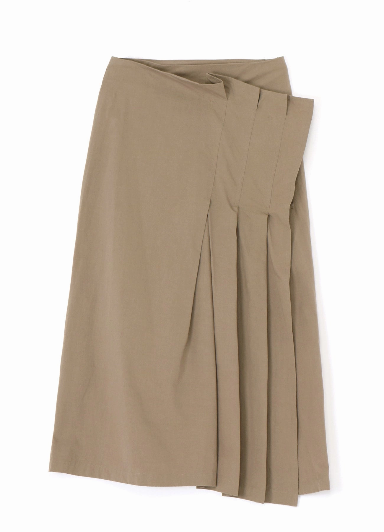 LIGHT TWILL COTTON PLEATED WRAP SKIRT Urban Flex Smart Casual