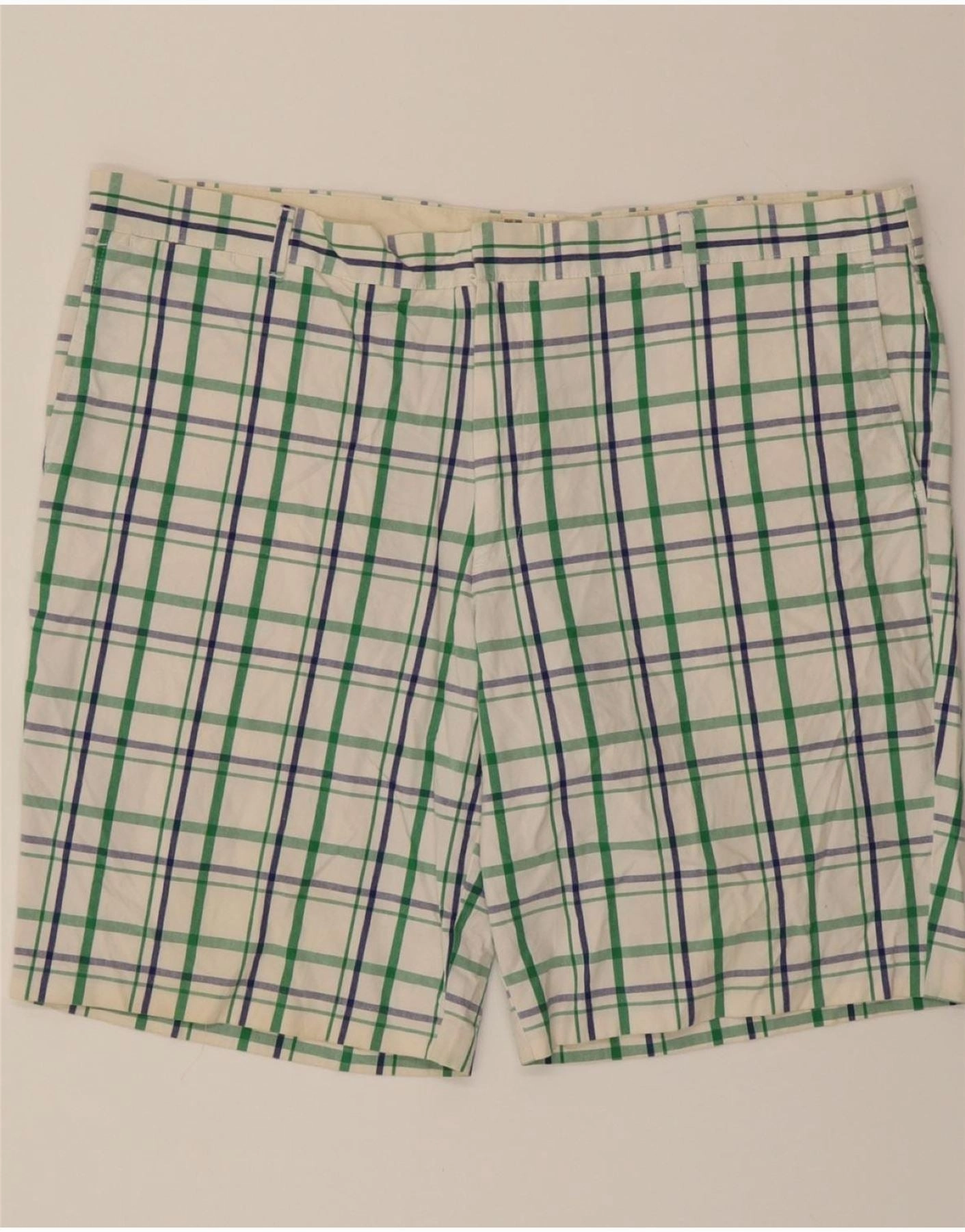 DOCKERS Mens Chino Shorts W42 2XL Green Check Cotton Yarn Dyed Pattern