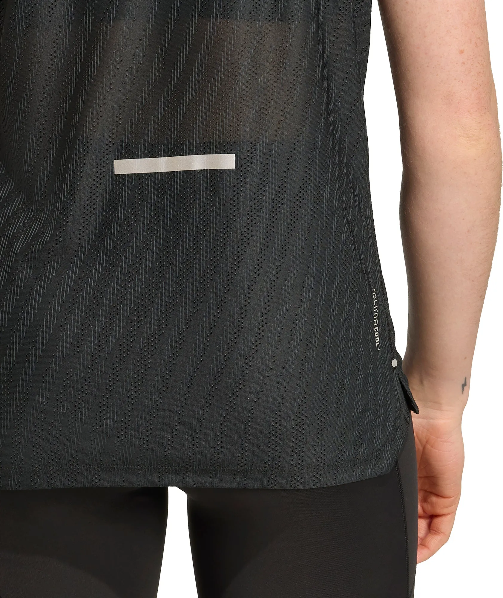 graduation Chic Fashion adidas ADI365 ClimaCool  Short Sleeve Womens Running Top - Black