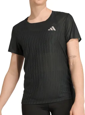 Wear Resistant Fabric adidas ADI365 ClimaCool  Short Sleeve Womens Running Top - Black