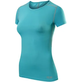 TCA Pro Performance Womens Short Sleeve Baselayer Running Top - Blue Simple and Relaxed Fit for Everyone