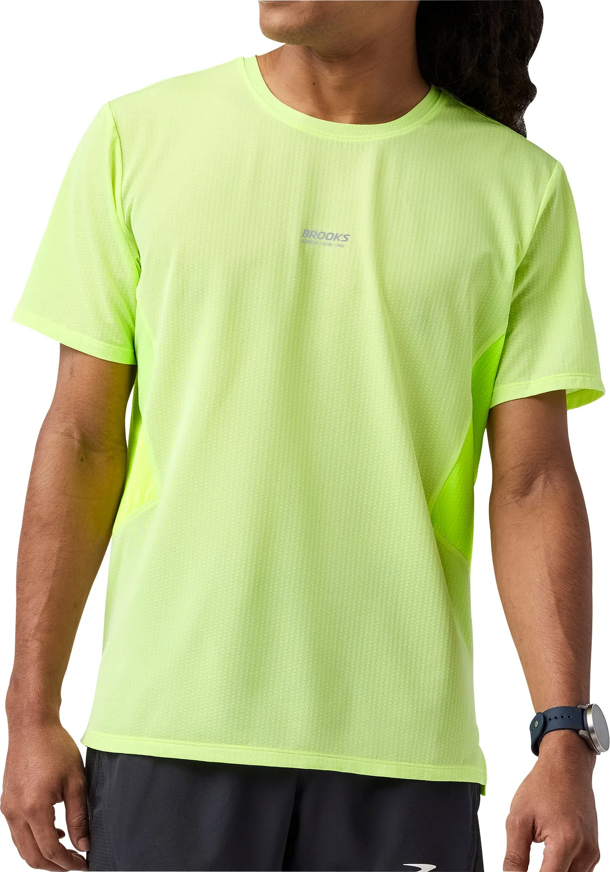 Seasonal Wear Brooks High Point 2.0 Short Sleeve Mens Running Top - Yellow
