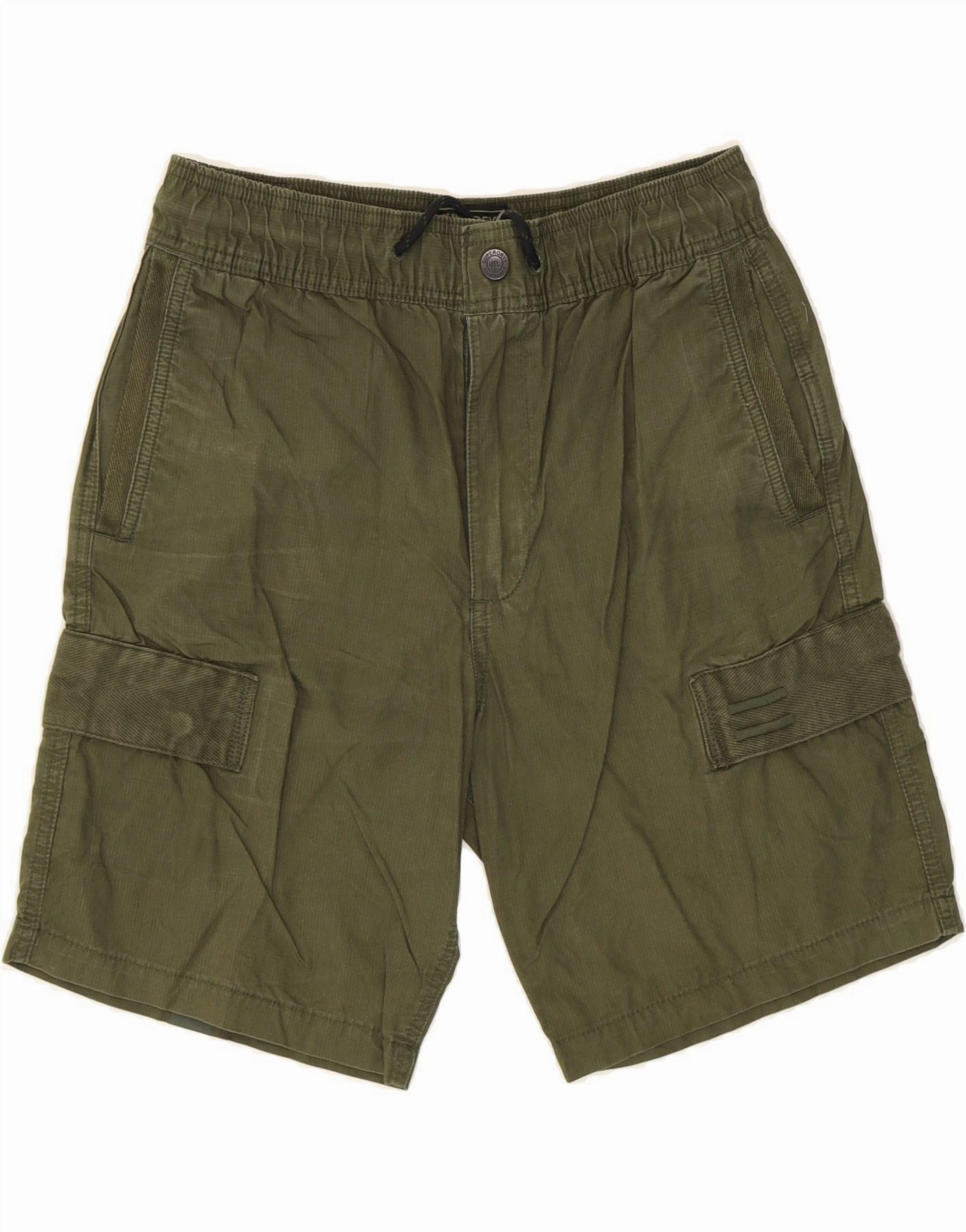 SUPERDRY Mens Cargo Shorts Small W28 Green Cotton Effortless Look Animal Print