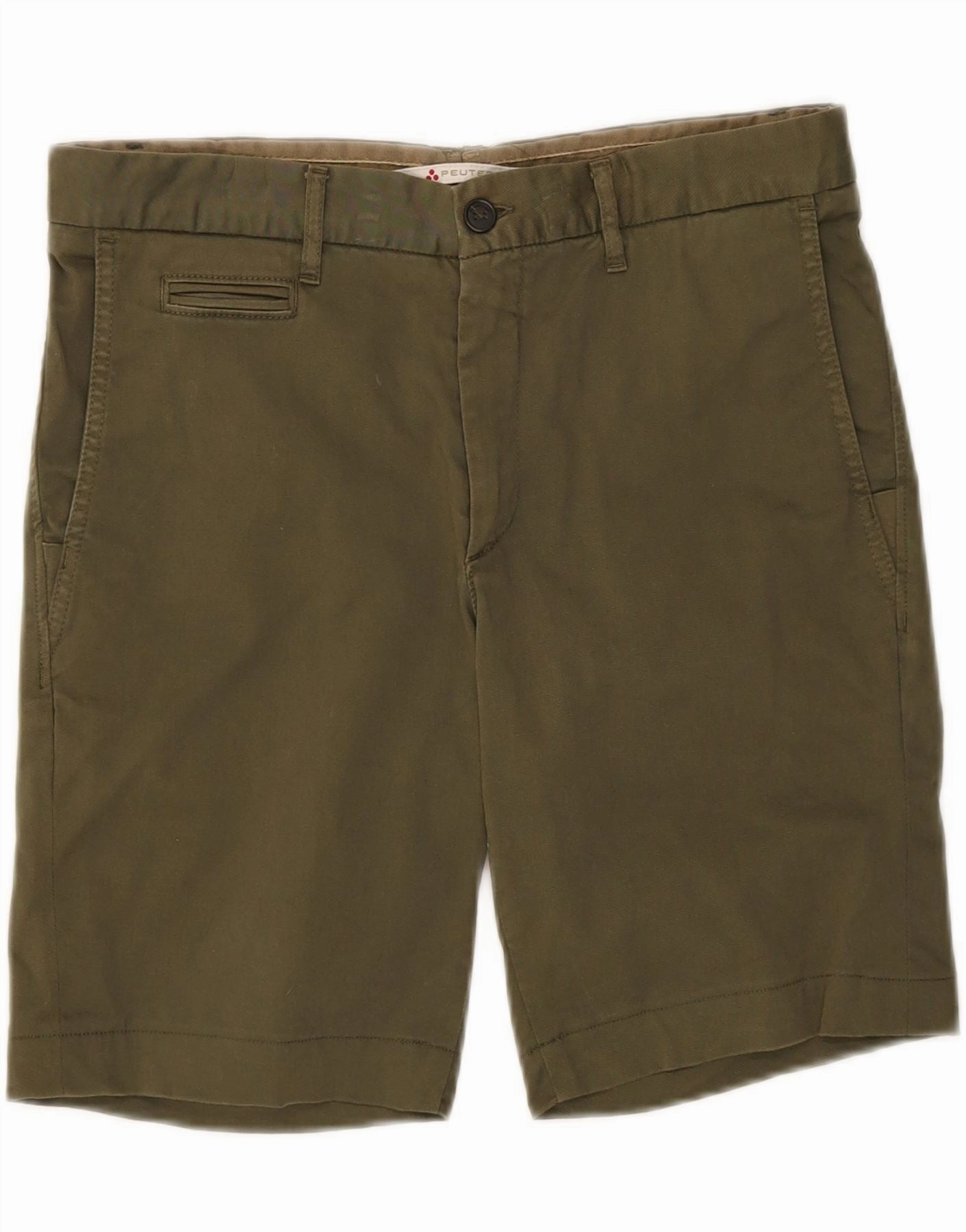 Summer Essential Fit Freedom PEUTEREY Mens Chino Shorts IT 50 Large W34 Khaki Cotton