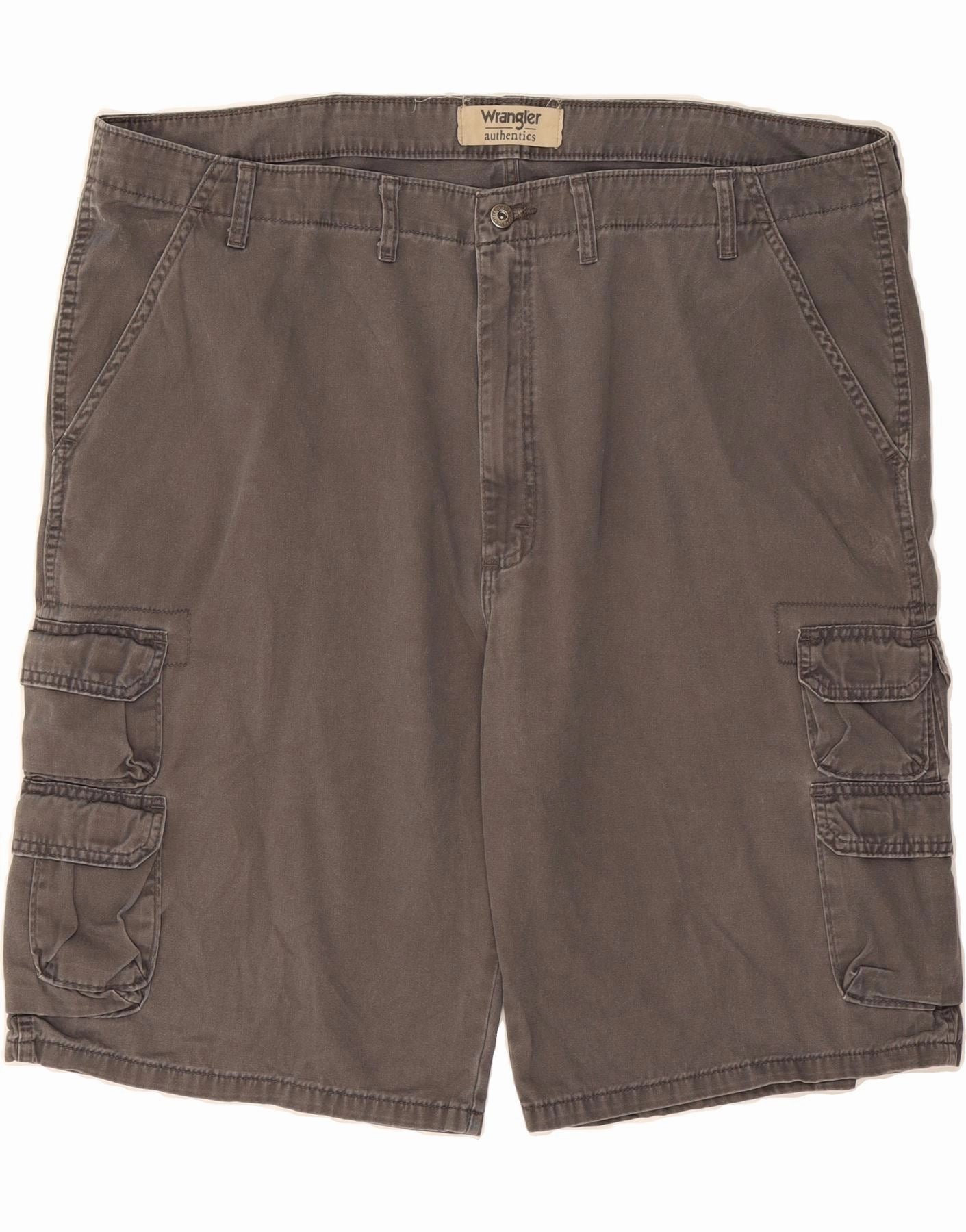 Easy Care Fabric WRANGLER Mens Cargo Shorts W44 2XL  Grey Cotton