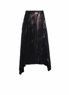 TaperedLeg CUPRO FLOWER PATTERN CUT OFF POCKET SKIRT