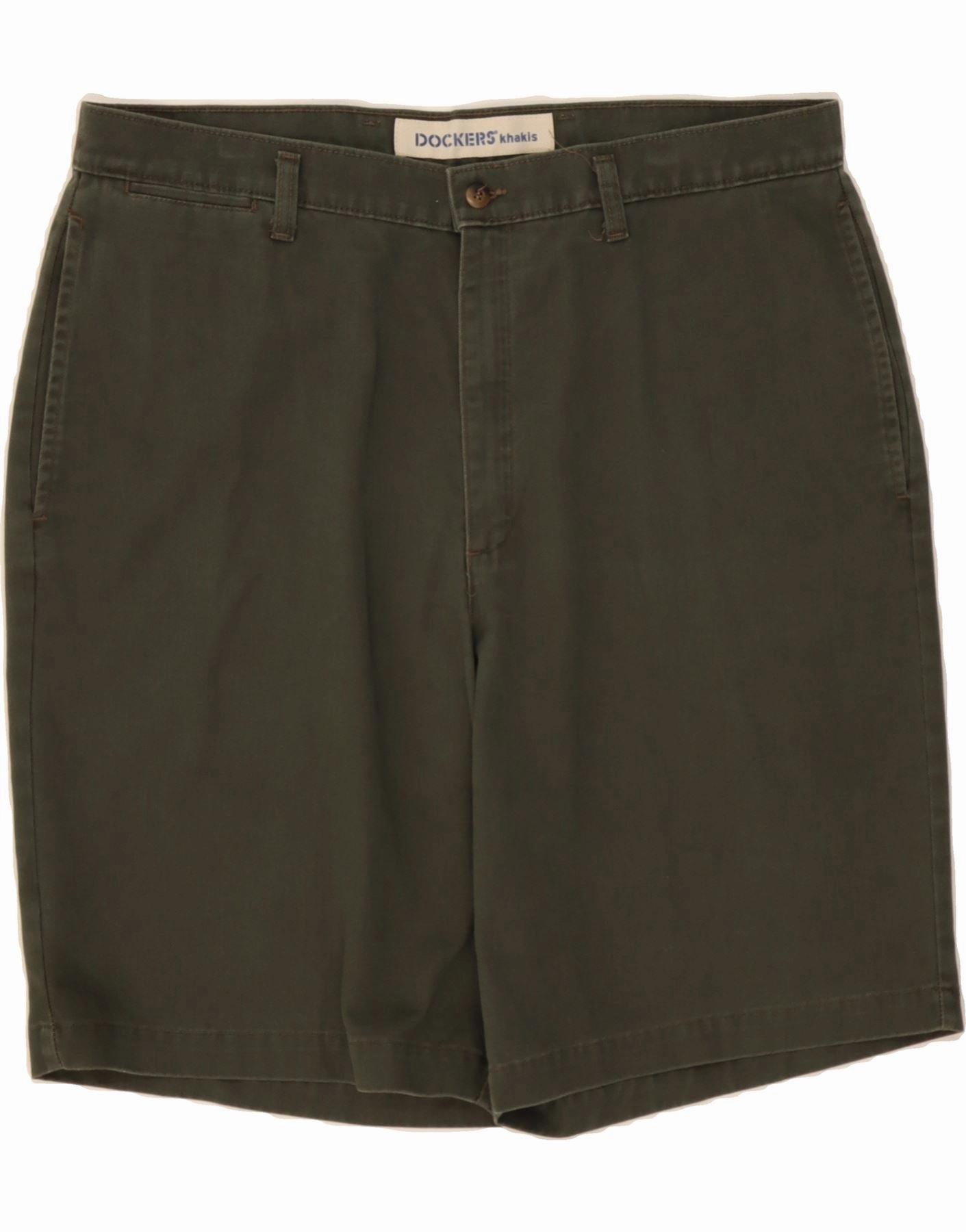 Vintage Look tall sizing DOCKERS Mens Khakis Chino Shorts W38 XL Green Cotton