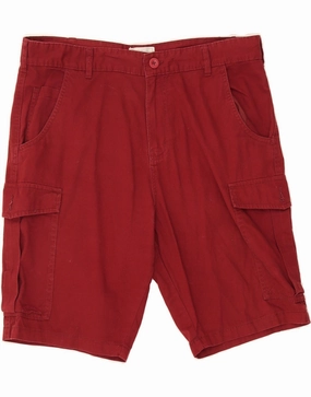 Roll Resistant Waist MOUNTAIN WAREHOUSE Mens Cargo Shorts W34 Large Burgundy Cotton