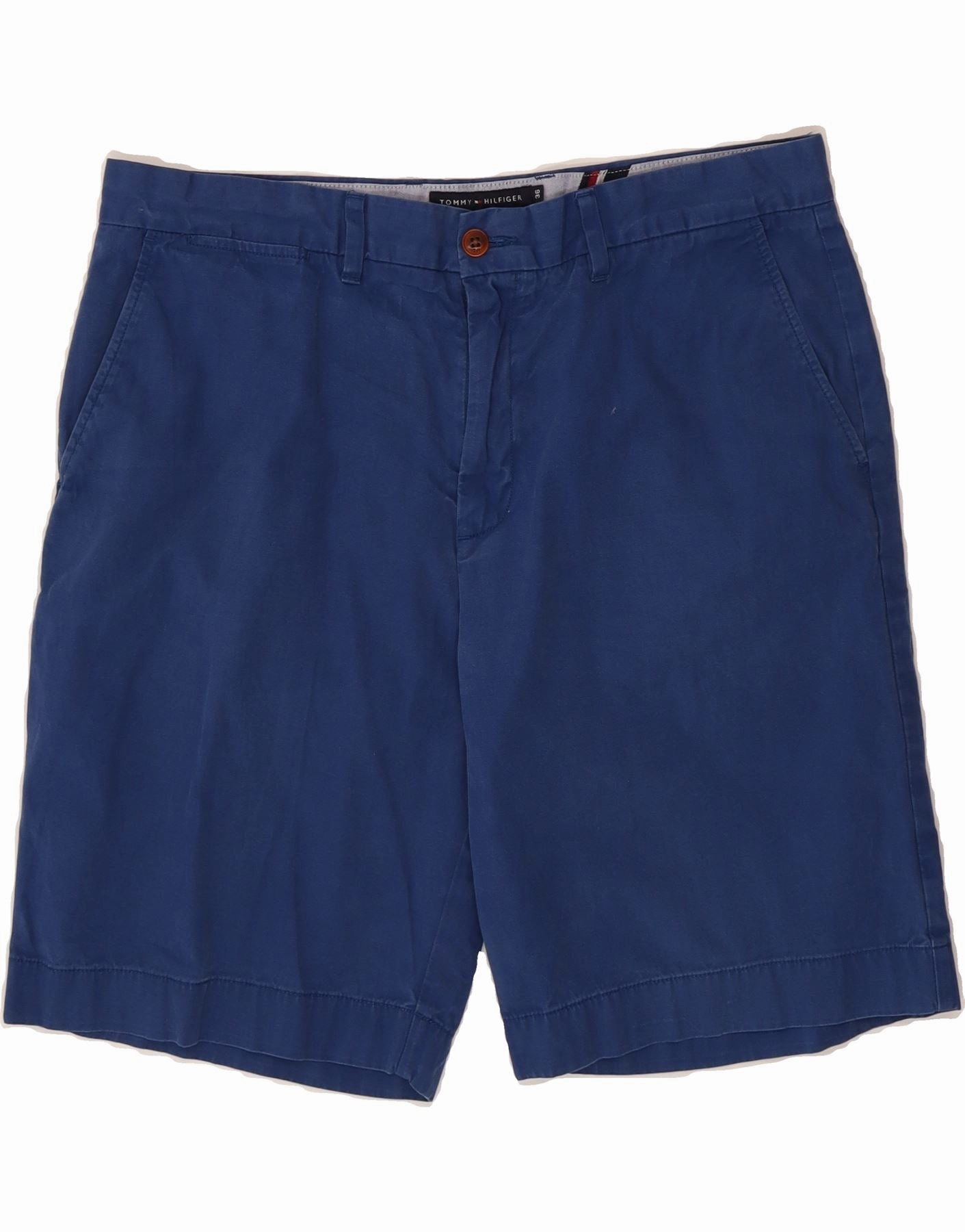 TOMMY HILFIGER Mens Classic Fit Chino Shorts W36 Large Blue Cotton Daily Wear