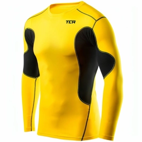 TCA SuperThermal Junior Long Sleeve Compression Top - Yellow AntiOdorTreatment