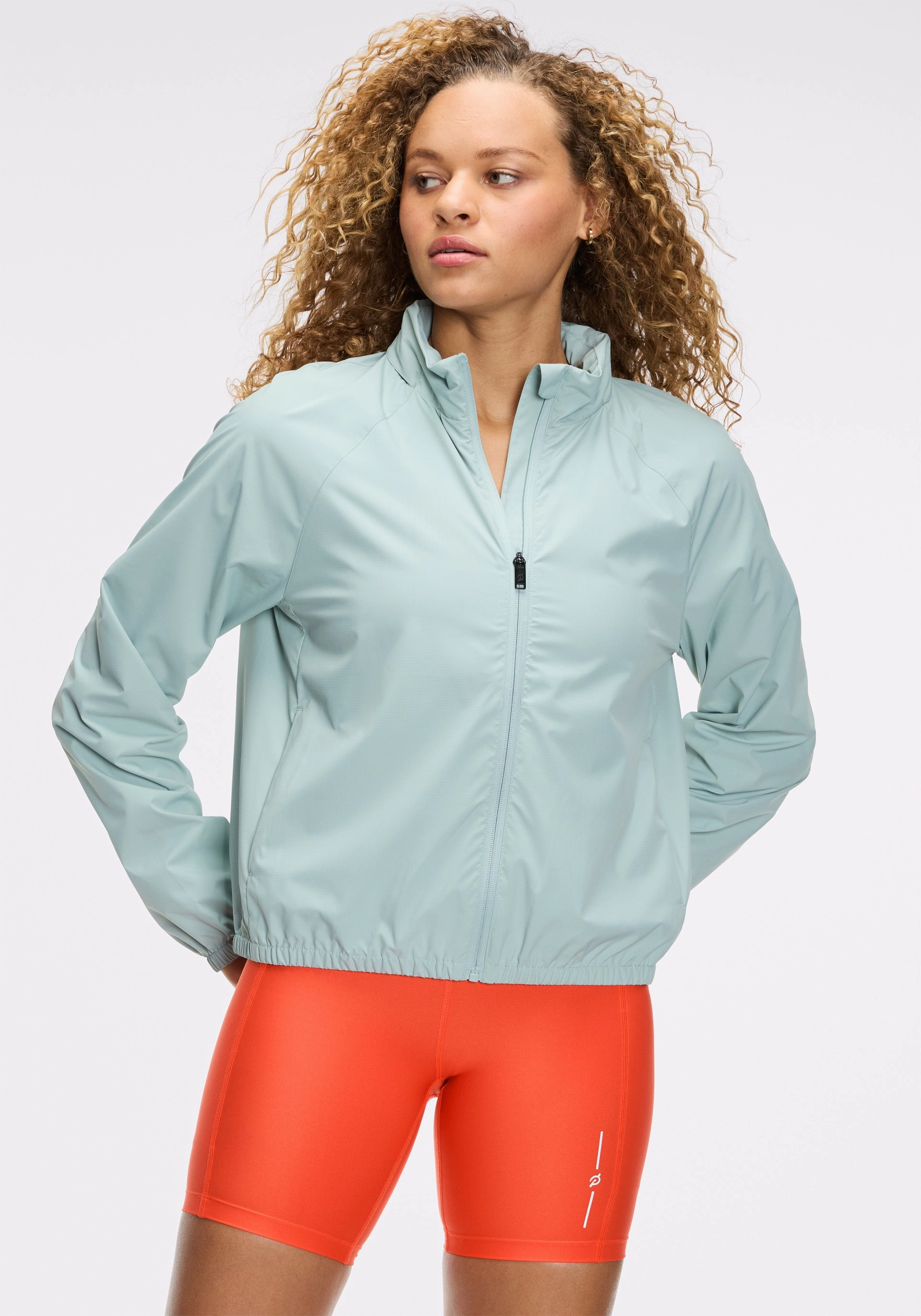 muted colors Snag Free Zipper Blue Fog Run Set