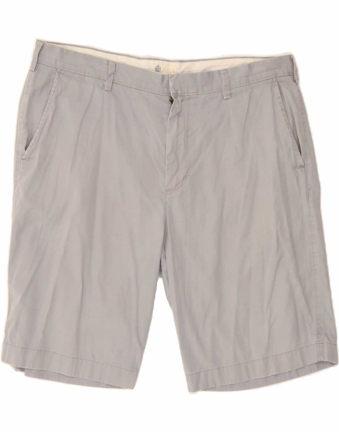 J. CREW Mens Chino Shorts W38 XL Grey Cotton clubbing attire Anti Slip Grip Technology
