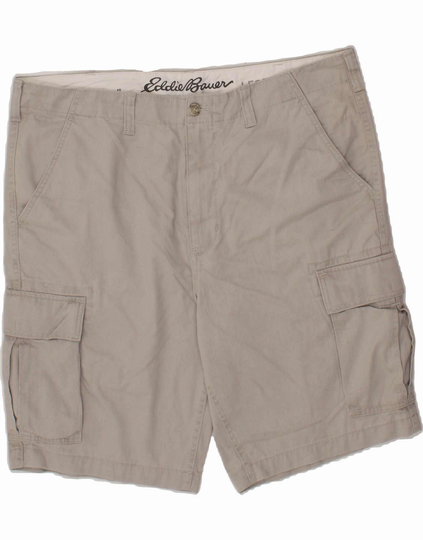 EDDIE BAUER Mens Cargo Shorts W40 XL Grey Cotton Recycled Material