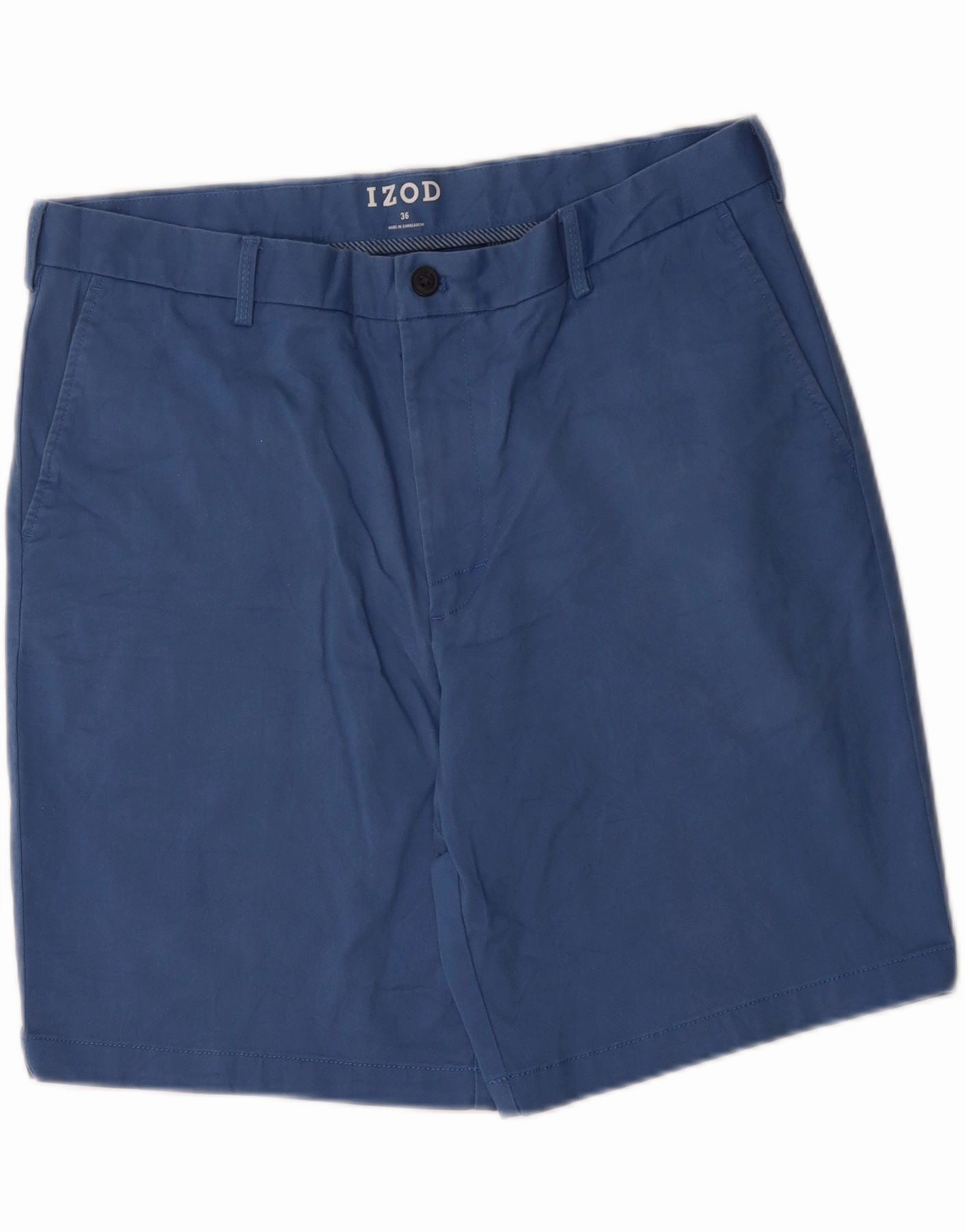Snag Free Zipper dungarees IZOD Mens Chino Shorts W36 Large  Blue Cotton