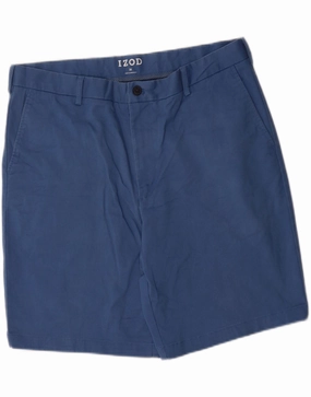 Snag Free Zipper dungarees IZOD Mens Chino Shorts W36 Large  Blue Cotton