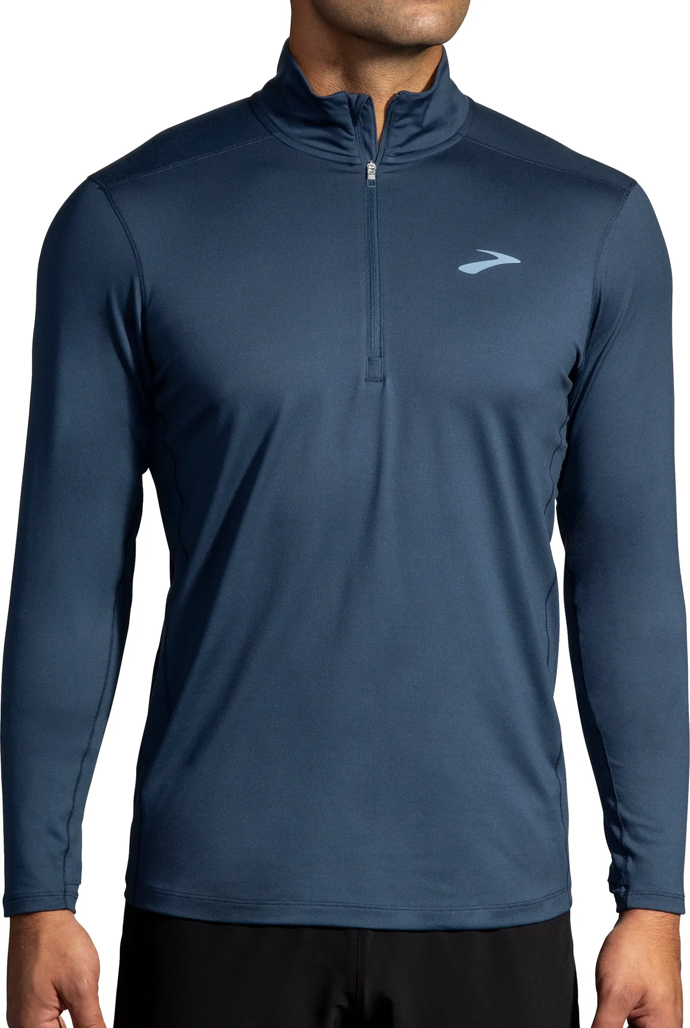 Brooks Dash 2.0 Half Zip Long Sleeve Mens Running Top - Blue Soft Touch Texture soft fit