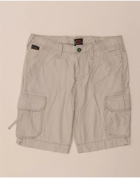 Flexible Motion PIAZZA ITALIA Mens Cargo Shorts IT 48 Medium W34  Grey Cotton