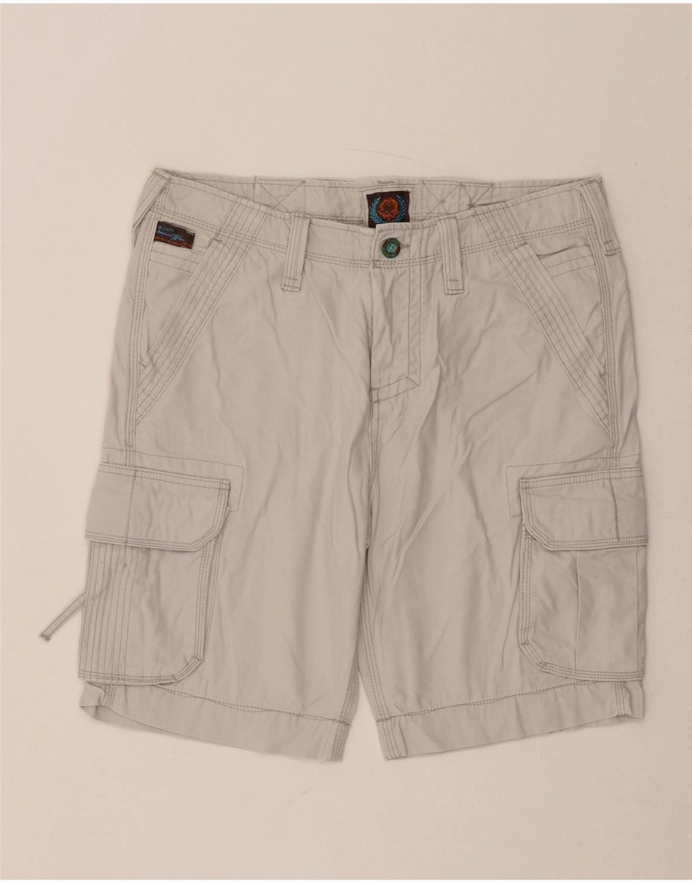 Flexible Motion PIAZZA ITALIA Mens Cargo Shorts IT 48 Medium W34  Grey Cotton