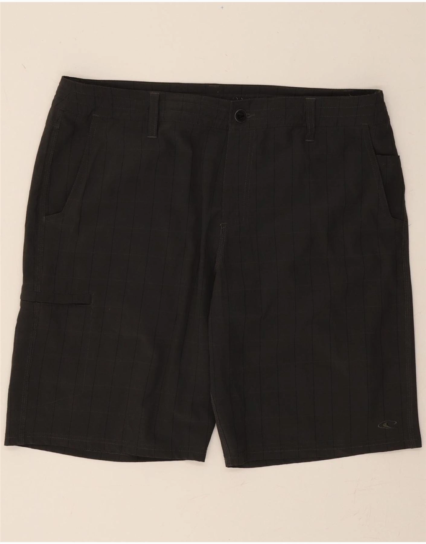 RecycledPolyester Quick Dry Material O'NEILL Mens Cargo Shorts W36 Large Grey Check Polyester