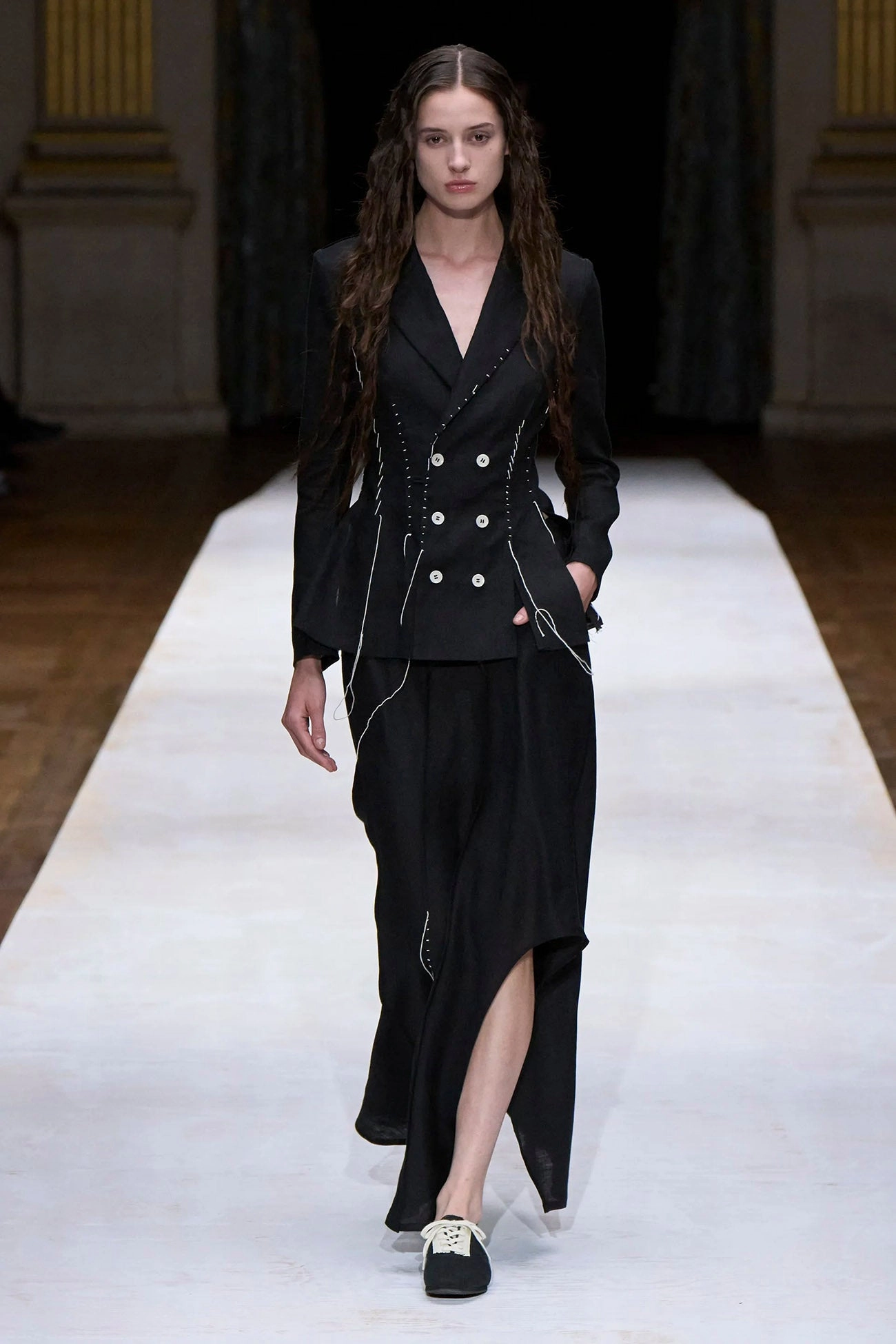 Quick Dry Fit LINEN CLOTH L ROUND HEM SKIRT