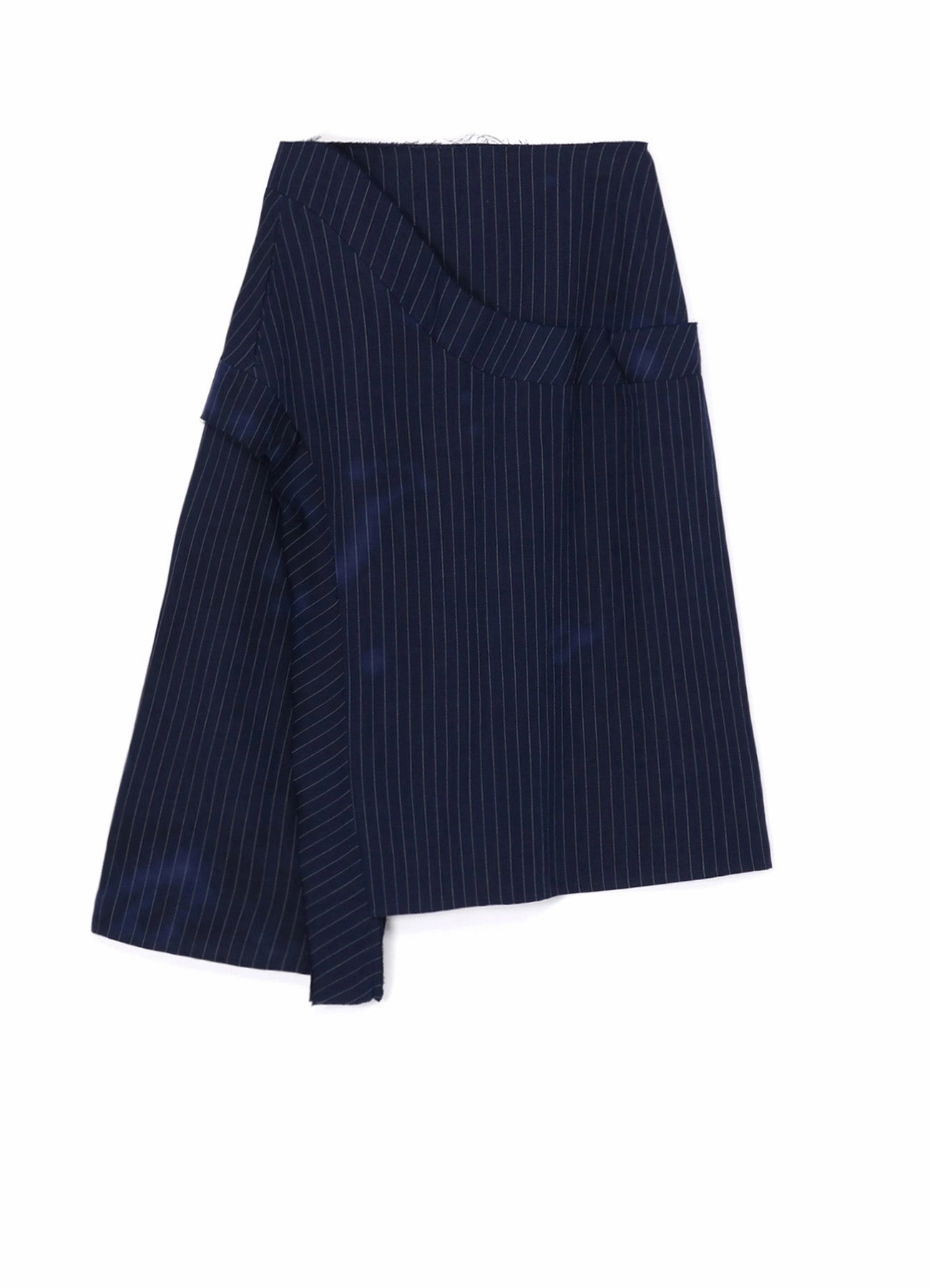Sporty Stretch Fit LINEN/COTTON PIN-STRIPED UNEVENLY DYED FLARED SKIRT